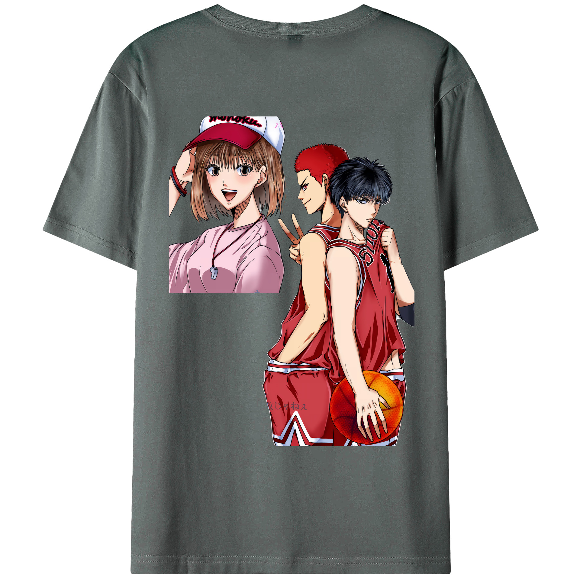 （画像用） SLAM DUNK／スラムダンク 綿100％ メンズ半袖Tシャツ（バックプリント） 通気性